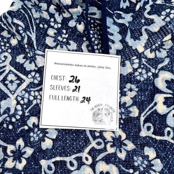 Chaps Cowl Neck Pullover Women's Blue Floral Size Large - Picture 4 of 8